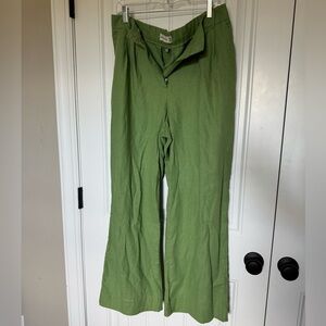 Abercrombie Green Linen Sloane Tailored Pants Sz 30